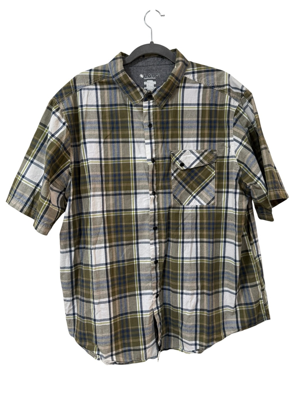 LAPG terrain casual mens XL plaid tactical CCW snap button up shirt workwear